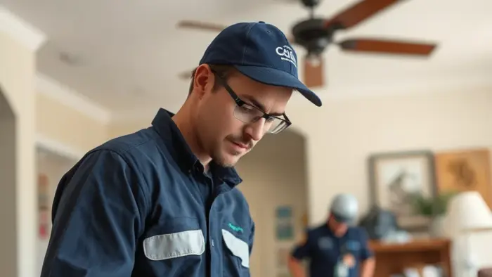 Restoration technician assessing water category during a loss in a Downey, CA home