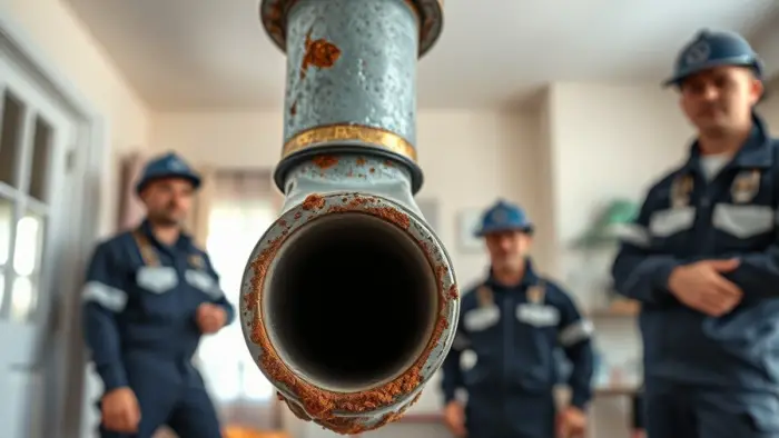 Corroded galvanized steel supply pipe removed from a 1950s post-war home in Downey, CA