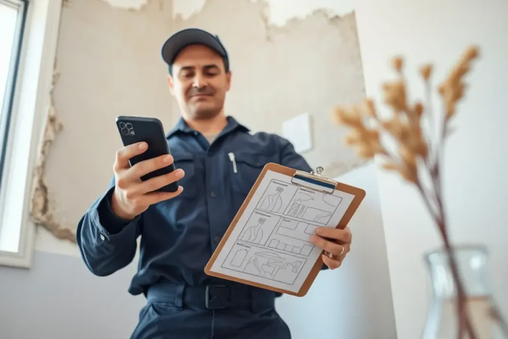 Documenting a water damage loss for an insurance claim in Downey, CA