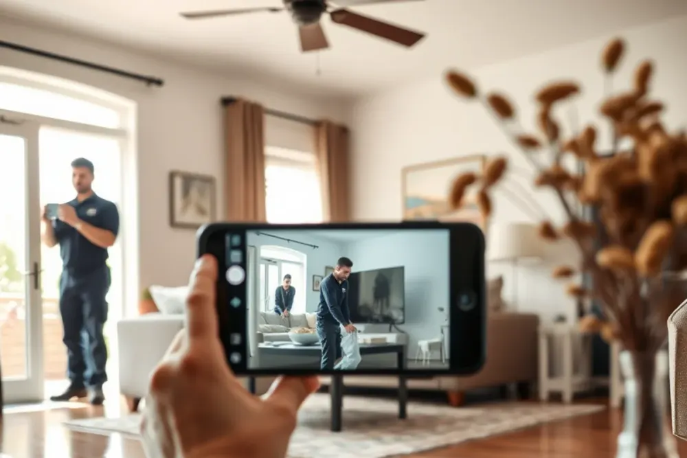 Photographing water damage before cleanup begins in a Downey, CA home