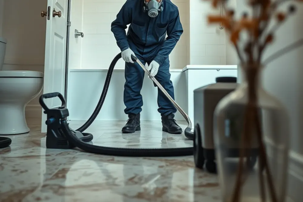 Category 3 black water cleanup under containment in a Downey, CA home