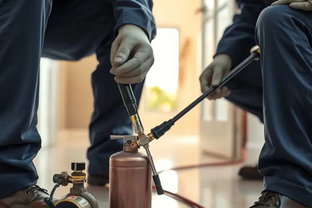 Tracer gas detection locating an intermittent slab leak in Downey, CA