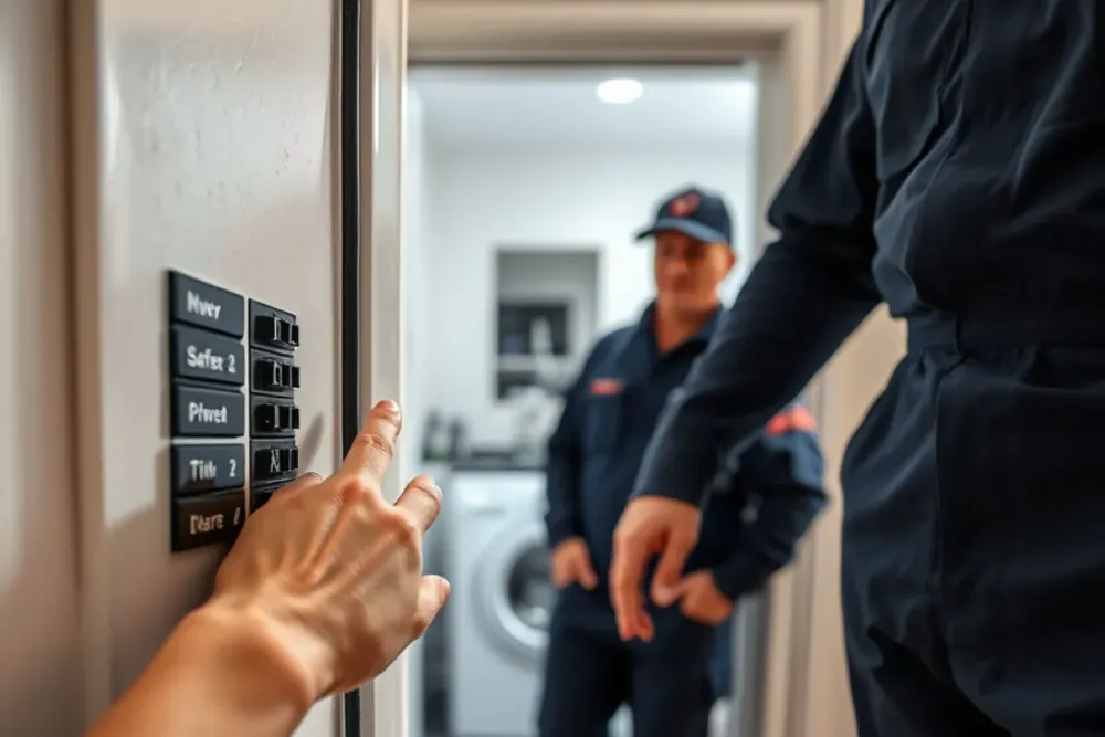 Switching off the laundry circuit before entering standing water in a Downey, CA home