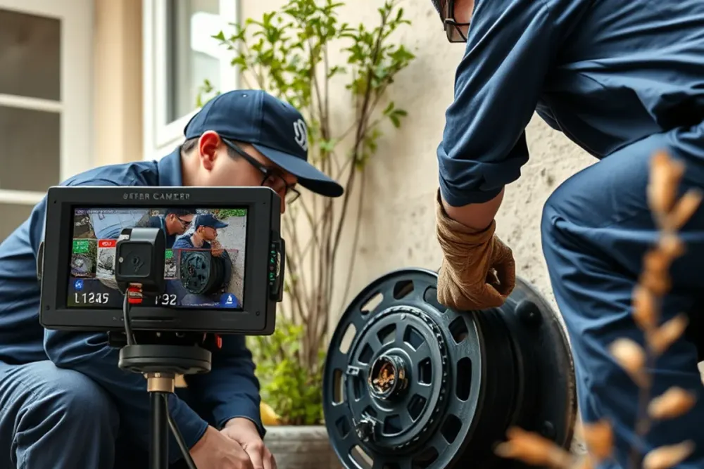 Camera scoping a sewer lateral before the wet season in Downey, CA