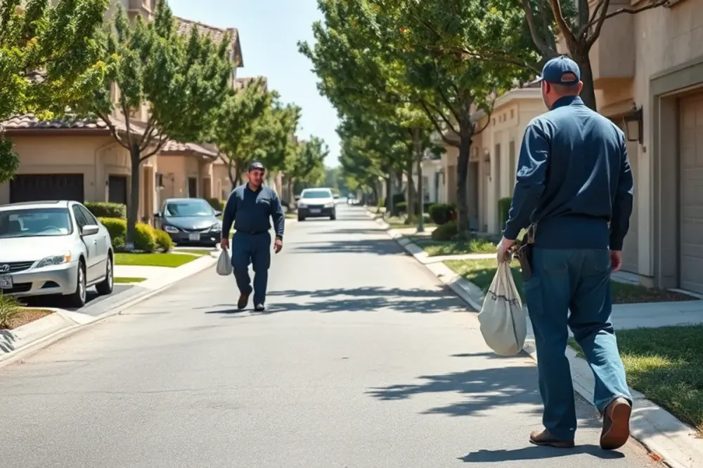 Typical homes and streets in Downey Landing, CA served by our water damage crews