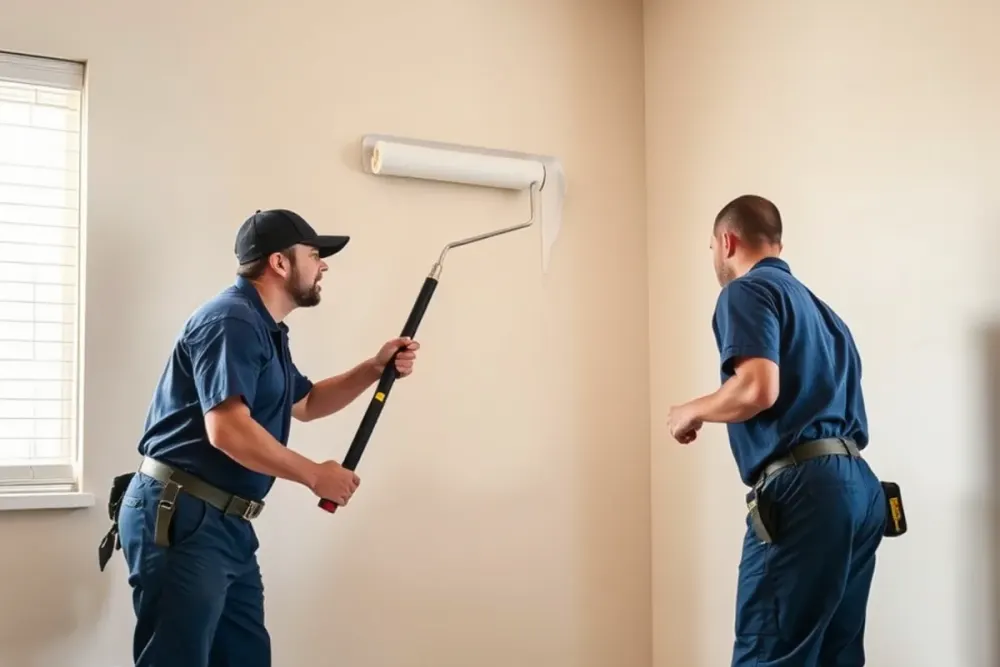 Final repairs and repainting after residential water damage restoration in a Downey, CA home