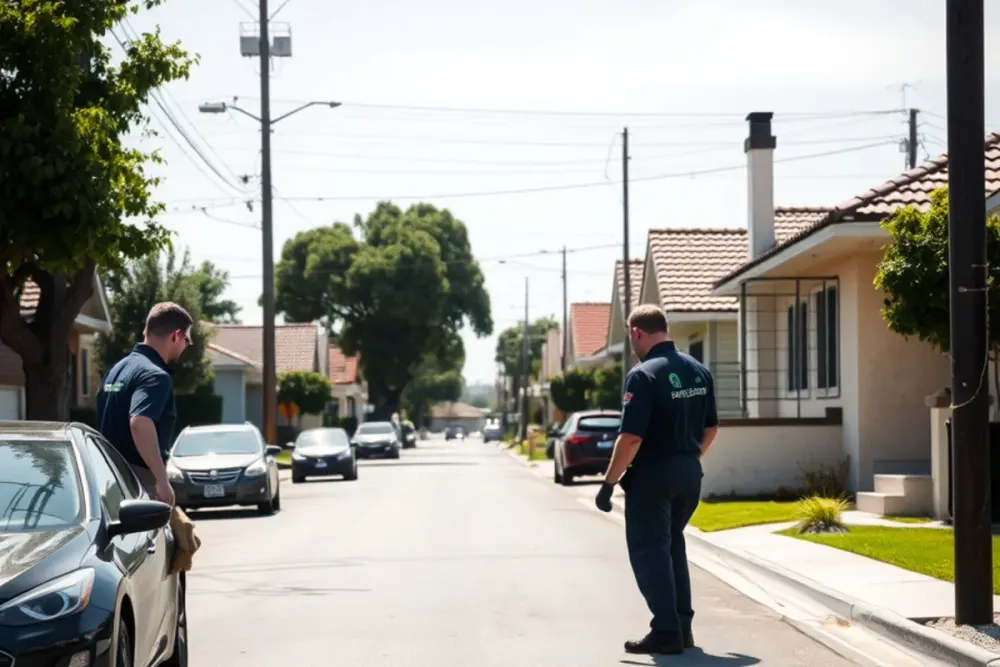 Typical homes and streets in Bell Gardens East, CA served by our water damage crews