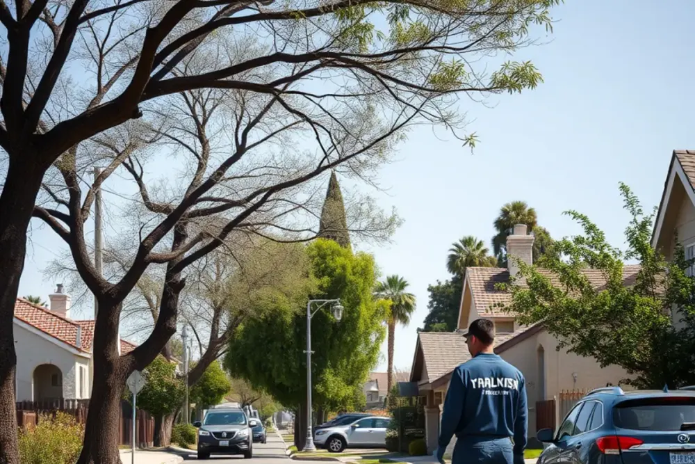 Typical homes and streets in Bellflower West, CA served by our water damage crews