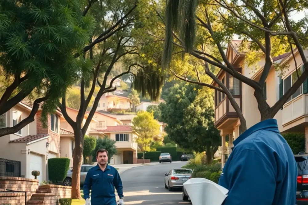 Typical homes and streets in La Mirada, CA served by our water damage crews