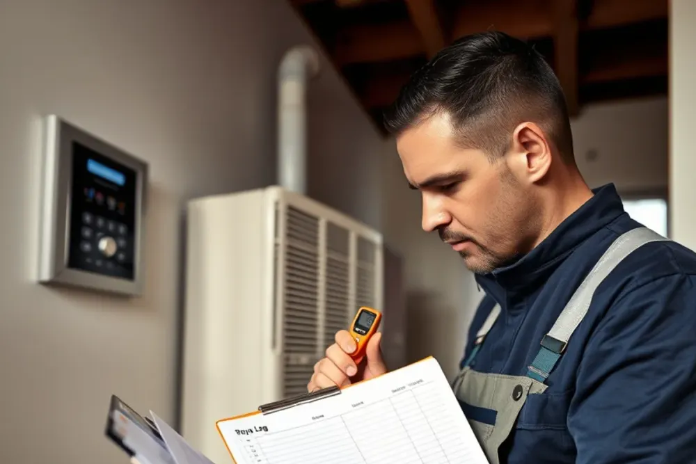 Technician recording daily moisture readings during structural drying in Downey, CA
