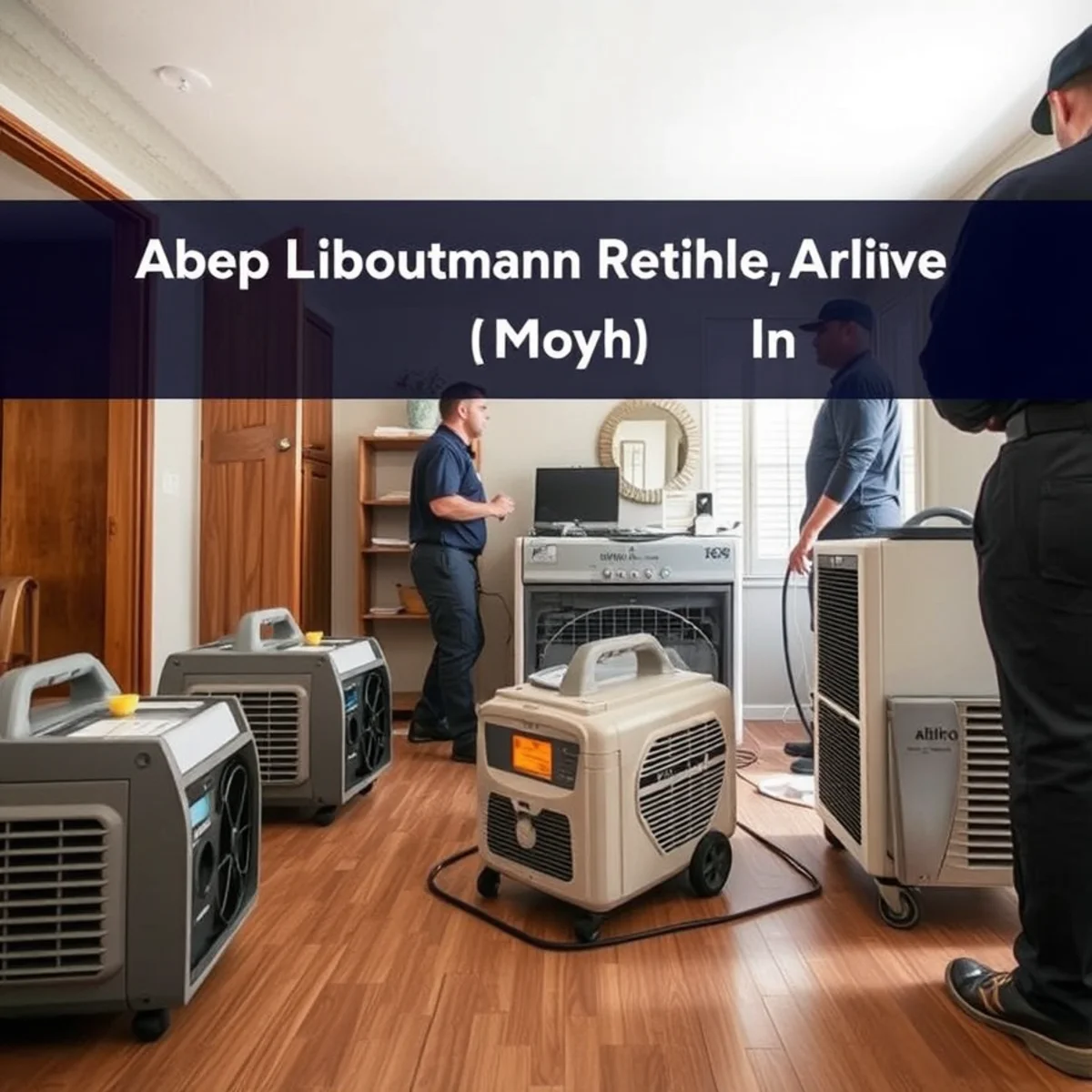 Air movers and dehumidifiers running during structural drying in a Downey, CA home