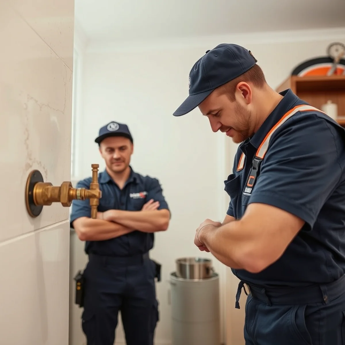 Homeowner locating the main water shut-off valve at a Downey, CA home