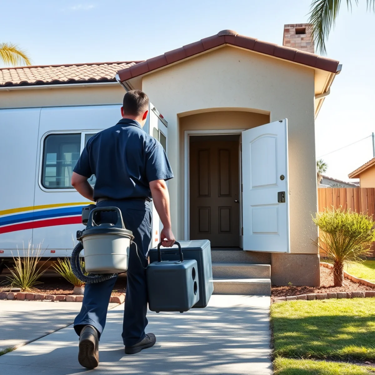 Water damage restoration crew responding to a property in Lynwood West, CA